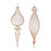 Melrose International Ribbed Glass Finial Ornament, Set of 6, Rose/Gol - 86468DS