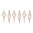 Melrose International Ribbed Glass Finial Ornament, Set of 6, Rose/Gol