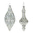 Melrose International Glittered Glass Drop Ornament, Set of 12, Silver - 86469DS