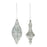 Melrose International Glittered Glass Drop Ornament, Set of 12, Silver