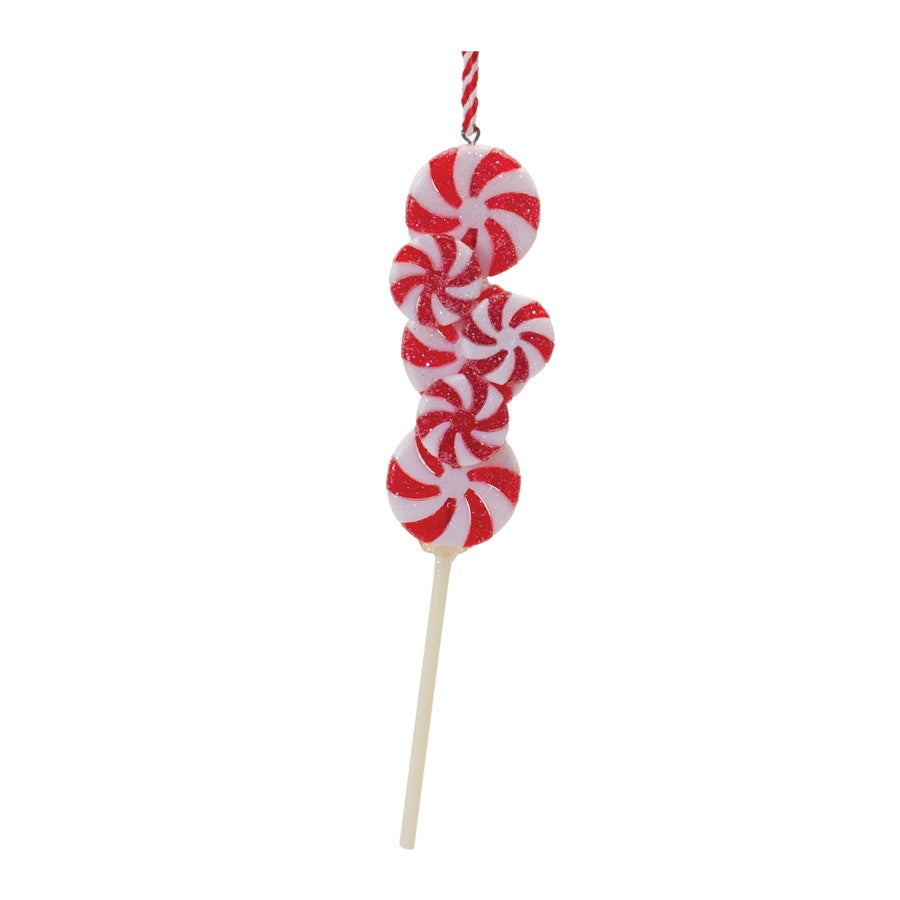 Melrose Peppermint Candle Drop Ornament, Set of 24, White/Red - 86475DS