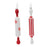 Melrose International Glass Rolling P, Ornament, Set of 12, Red/White - 86477DS