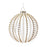 Melrose International Jeweled Glass Ball Ornament, Set of 6, White