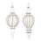 Melrose Jeweled Glass Finial Drop Ornament, Set of 6, White/Silver - 86484DS