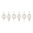 Melrose Jeweled Glass Finial Drop Ornament, Set of 6, White/Silver