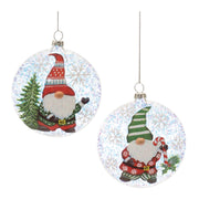 Melrose International Gnome Ball Ornament, Set of 12, Red/Whitegreen - 86486DS