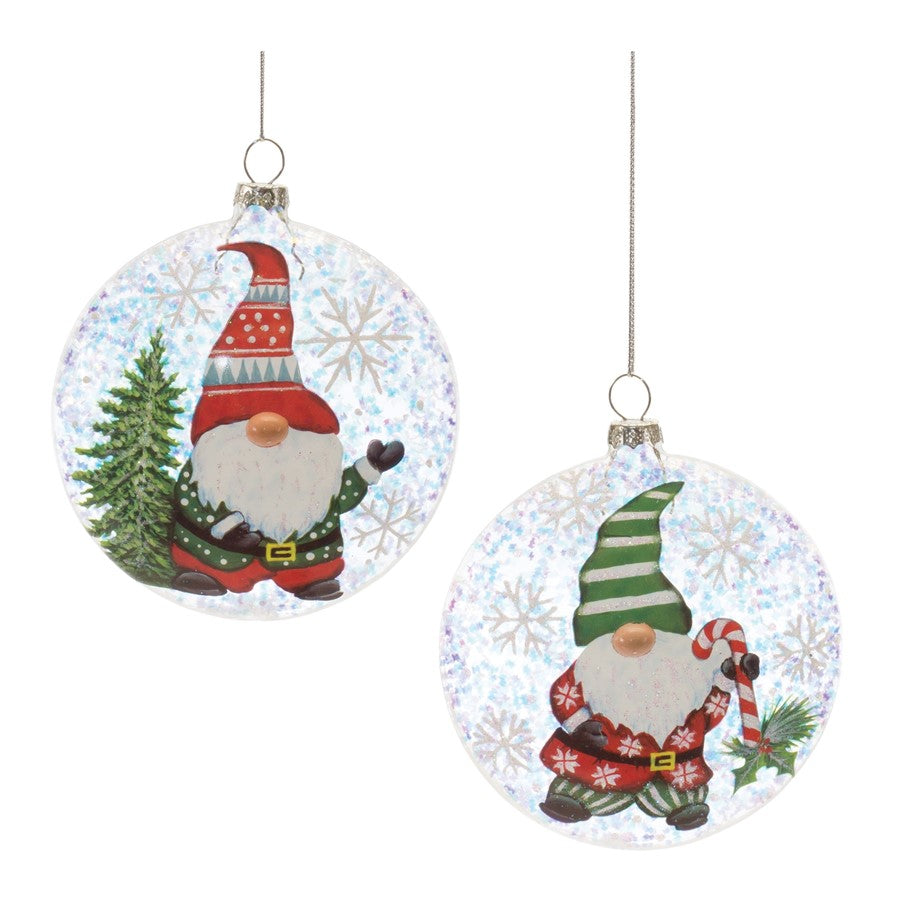 Melrose International Gnome Ball Ornament, Set of 12, Red/Whitegreen - 86486DS