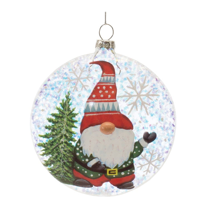 Melrose International Gnome Ball Ornament, Set of 12, Red/Whitegreen