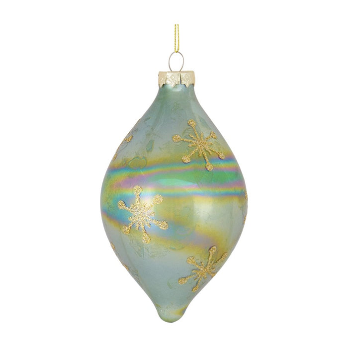 Melrose Irridescent Glass Snowflake Ornament, Set of 6, Green