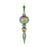 Melrose Irridescent Glass Finial Drop Ornament, Set of 6, Green/Gold