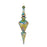 Melrose Irridescent Glass Finial Drop Ornament, Set of 6, Green/Gold