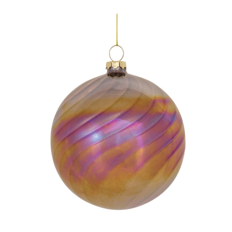 Melrose Irridescent Glass Swirl Ornament, Set of 6, Bronze/Purple