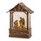Melrose International LED Snow Globe Nativity Barn 8.25"H, Brown/White - 86498DS