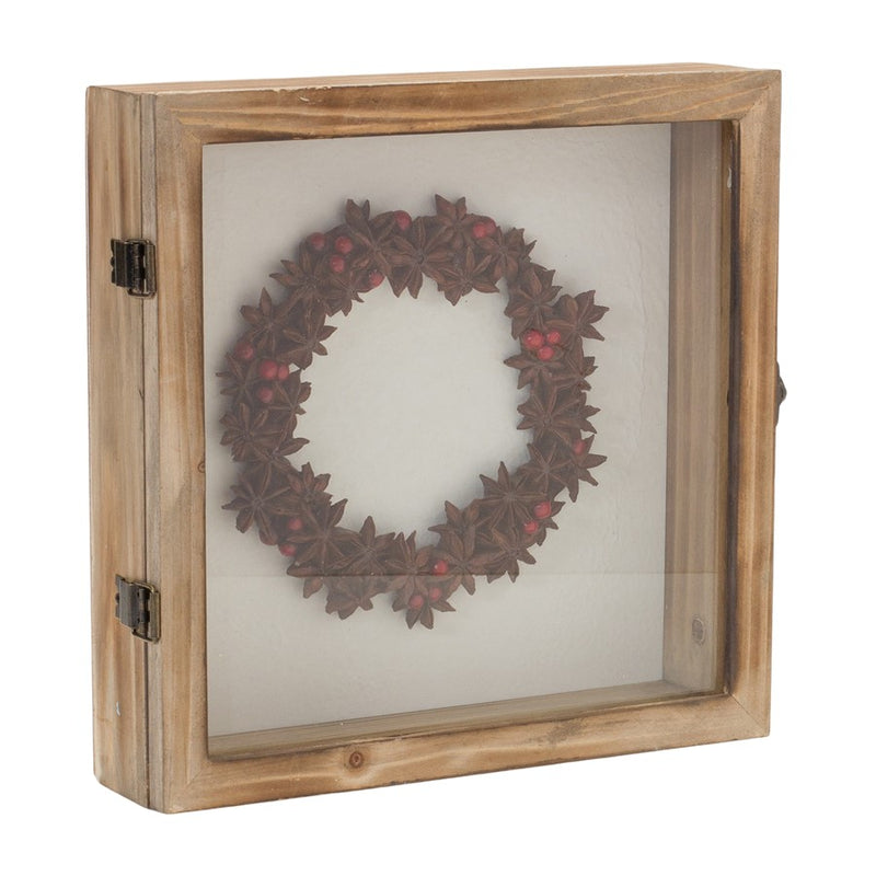 Melrose Dried Fruit Wreath Shadow Box, Set of 2, Brown/Orange