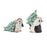Melrose Holiday Pengu,/Pine Tree Figurine, Set of 2, Green/White - 86507DS
