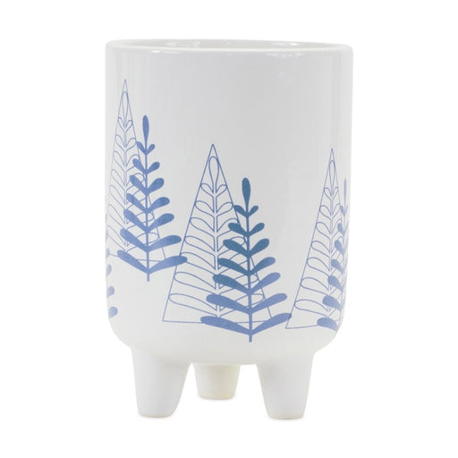Melrose Modern Pine Tree Planter/Legs, Set of 2, White/Blue - 86512DS