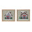 Melrose International Framed Ski Lodge Wall Art, Set of 4, Brown/White - 86514DS