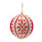 Melrose Embroidered Wool Ball Ornament, Set of 4, Red/White - 86523DS