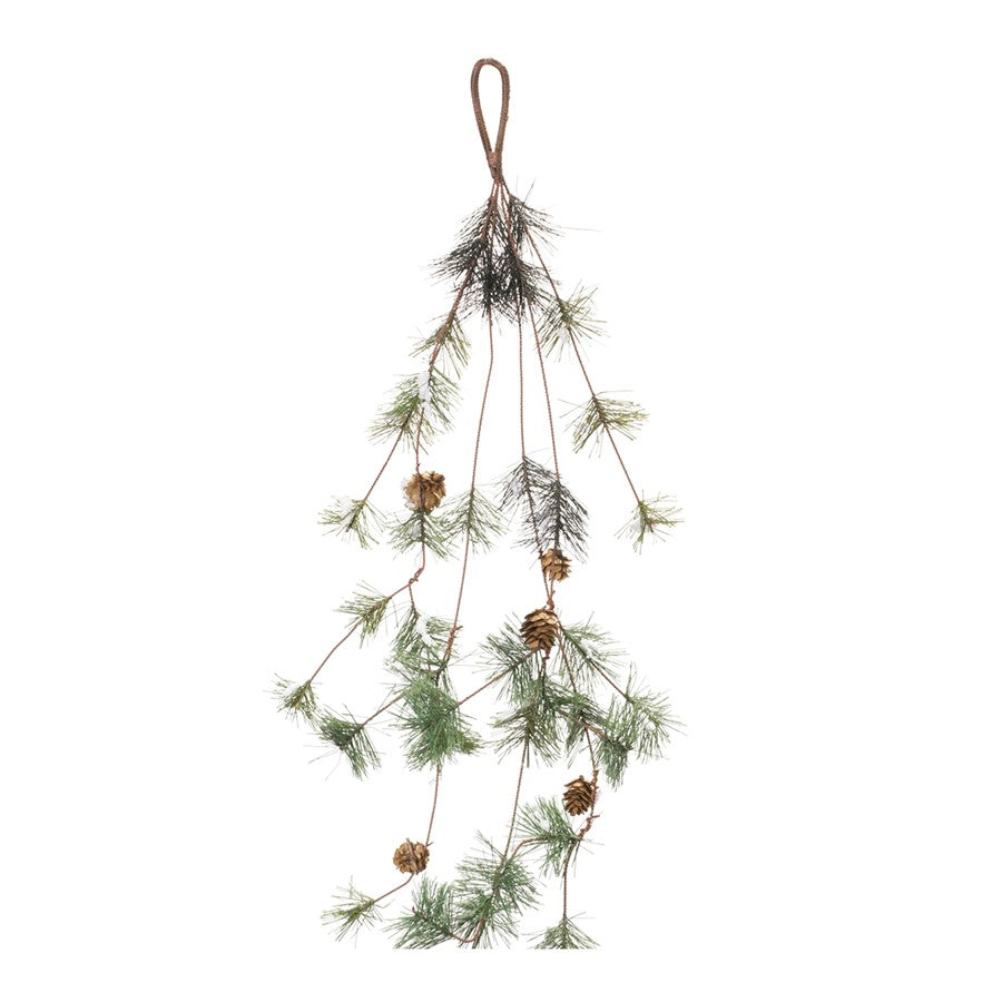 Melrose International Pine Cone Twig Garland, Set of 2, Green - 86532DS