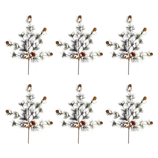 Melrose International Snowy Pine Spray, Set of 6, Green