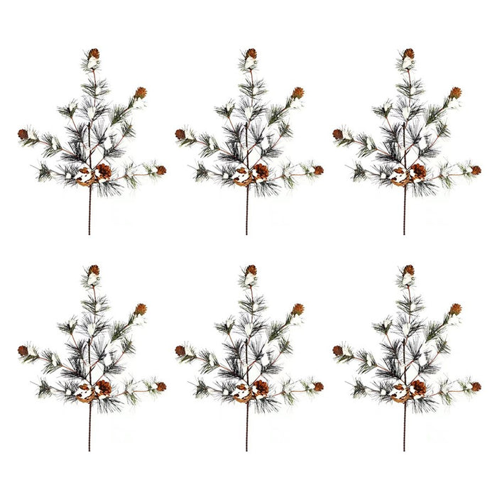 Melrose International Snowy Pine Spray, Set of 6, Green