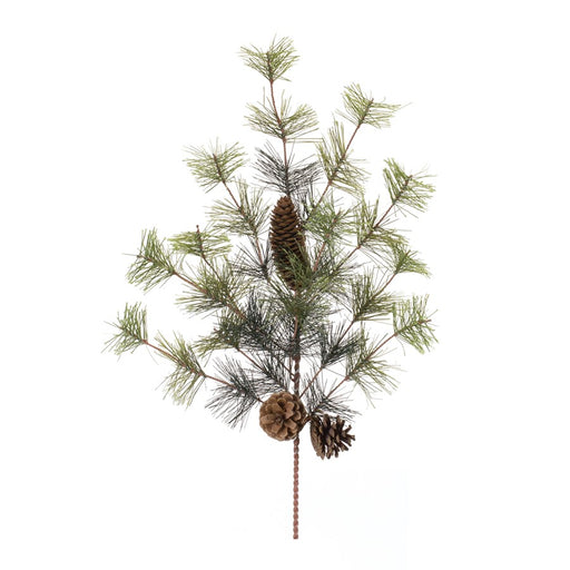 Melrose International Cluster Pine Spray, Set of 12, Green/Brown - 86537DS