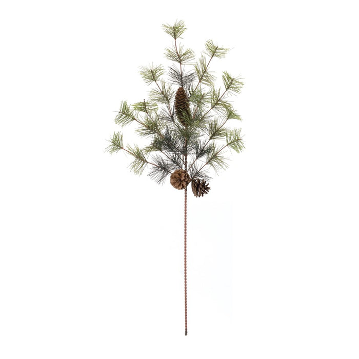 Melrose International Cluster Pine Spray, Set of 12, Green/Brown