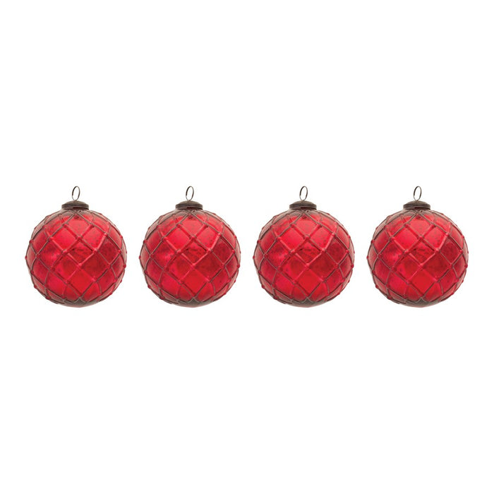 Melrose International Mercury Glass Ball Ornament, Set of 4
