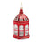 Melrose Glittered Glass Lantern Ornament, Set of 6, Red/Gold - 86562DS