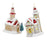 Melrose Glittered Glass Church Ornament, Set of 6, Tan/Red - 86564DS