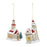Melrose Glittered Glass Church Ornament, Set of 6, Tan/Red