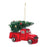Melrose Glittered Glass Pickup Truck Ornament, Set of 6, Red/Green