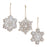 Melrose Glittered Snowflake Ornament, Set of 3, Brown/White