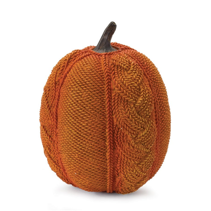 Melrose Woven Sweater Design Pumpkin, Set of 2, Orange/White/Brown