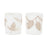 Melrose Glittered Pine Cone Candle Holder, Set of 6, White/Gold - 86593DS