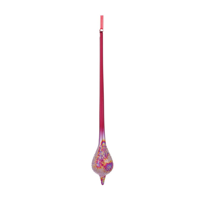 Melrose Irridescent Glass Drop Ornament, Set of 12, Red/Silver