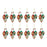 Melrose Glass Reflector Ornament Drop, Set of 12, Red/Gold/Green