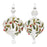 Melrose Beaded Glass Mistletoe Ornament, Set of 6, White/Red/Green - 86599DS