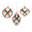 Melrose Plaid Glittered Glass Ornament, Set of 6, Red/White/Green - 86603DS