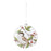 Melrose Glass Chickadee Bird Ball Ornament, Set of 6, White/Green/Red