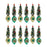 Melrose Pine Tree Reflector Drop Ornament, Set of 12, Green/Gold/Red