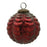 Melrose International Scalloped Glass Ball Ornament, Set of 12, Red