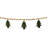 Melrose Wood Beaded Wool Tree Garland, Set of 2, Green/Brown - 86616DS