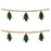 Melrose Wood Beaded Wool Tree Garland, Set of 2, Green/Brown