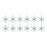 Melrose Metal Snowflake/Bell Ornament, Set of 12, White/Blue
