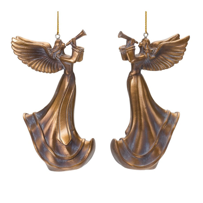 Melrose International Bronze Trumpet Angel Ornament, Set of 6 - 86632DS