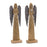Melrose International Carved Wood Angel Statue, Set of 2, Brown/Metal - 86646DS