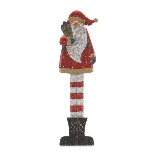 Melrose International Tall Wooden Santa/Presents 30"H, Red/White - 86647DS