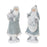 Melrose Int. Santa/Sweater Coat Figurine, Set of 2, Blue/White - 86652DS