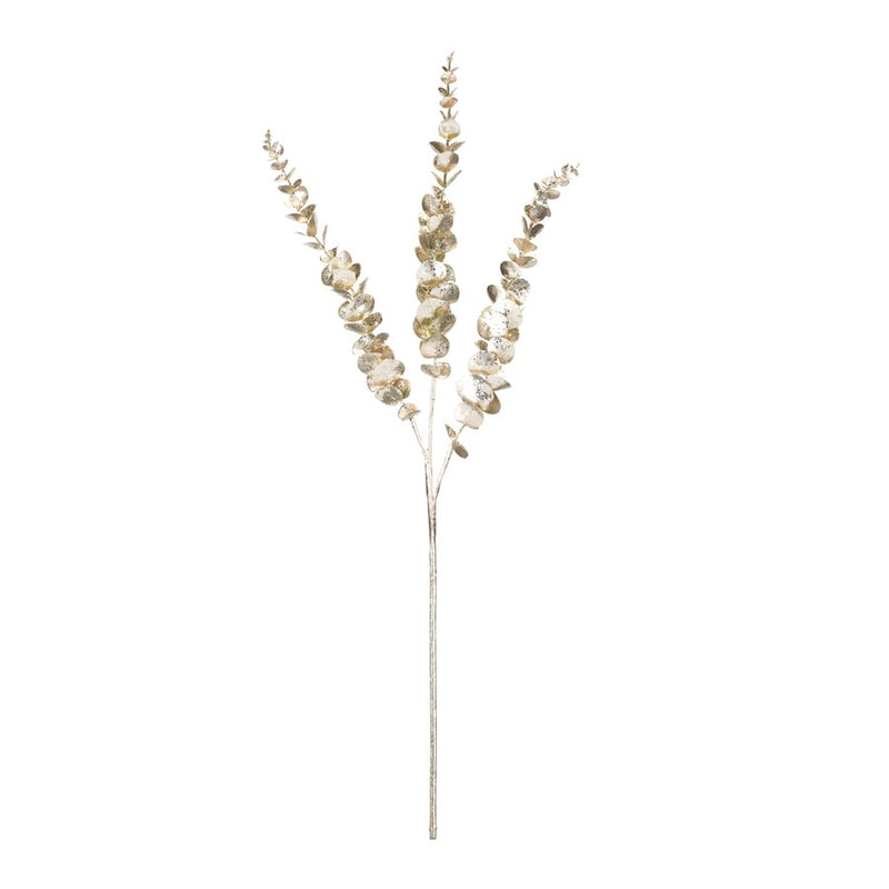 Melrose International Glittered Eucalyptus Spray, Set of 6, Champagne